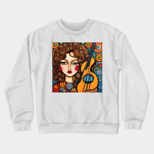 Woman playing a violin Crewneck Sweatshirt